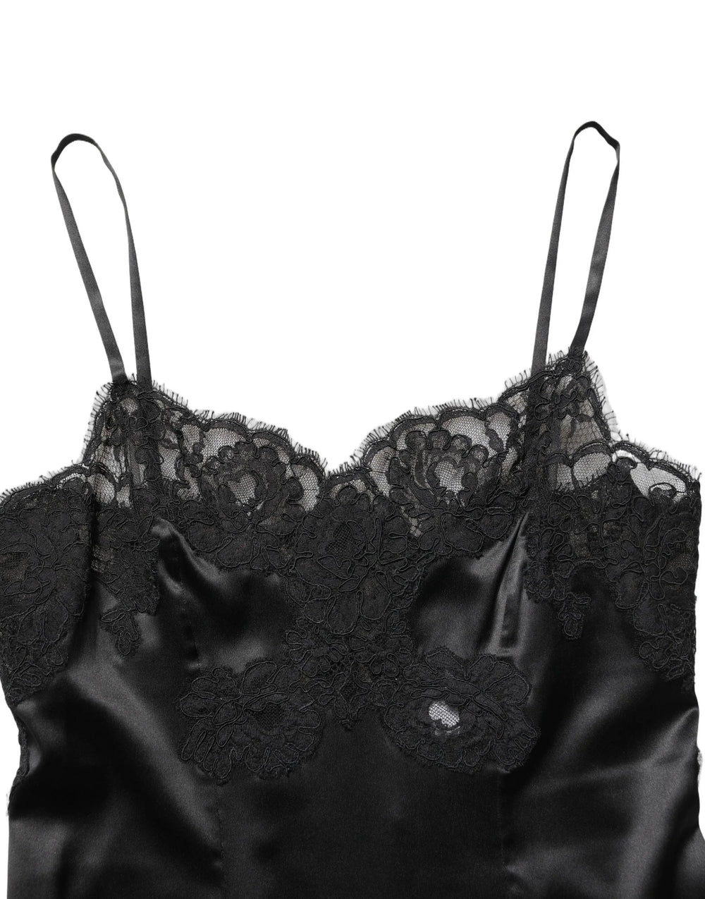 Dolce & Gabbana Black Silk Lace Lingerie Short Chemise Sleepwear - IT2 | S