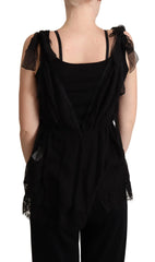 Dolce & Gabbana Black Silk Lace Trim Camisole Tank Top - IT46|XL - Tank Tops
