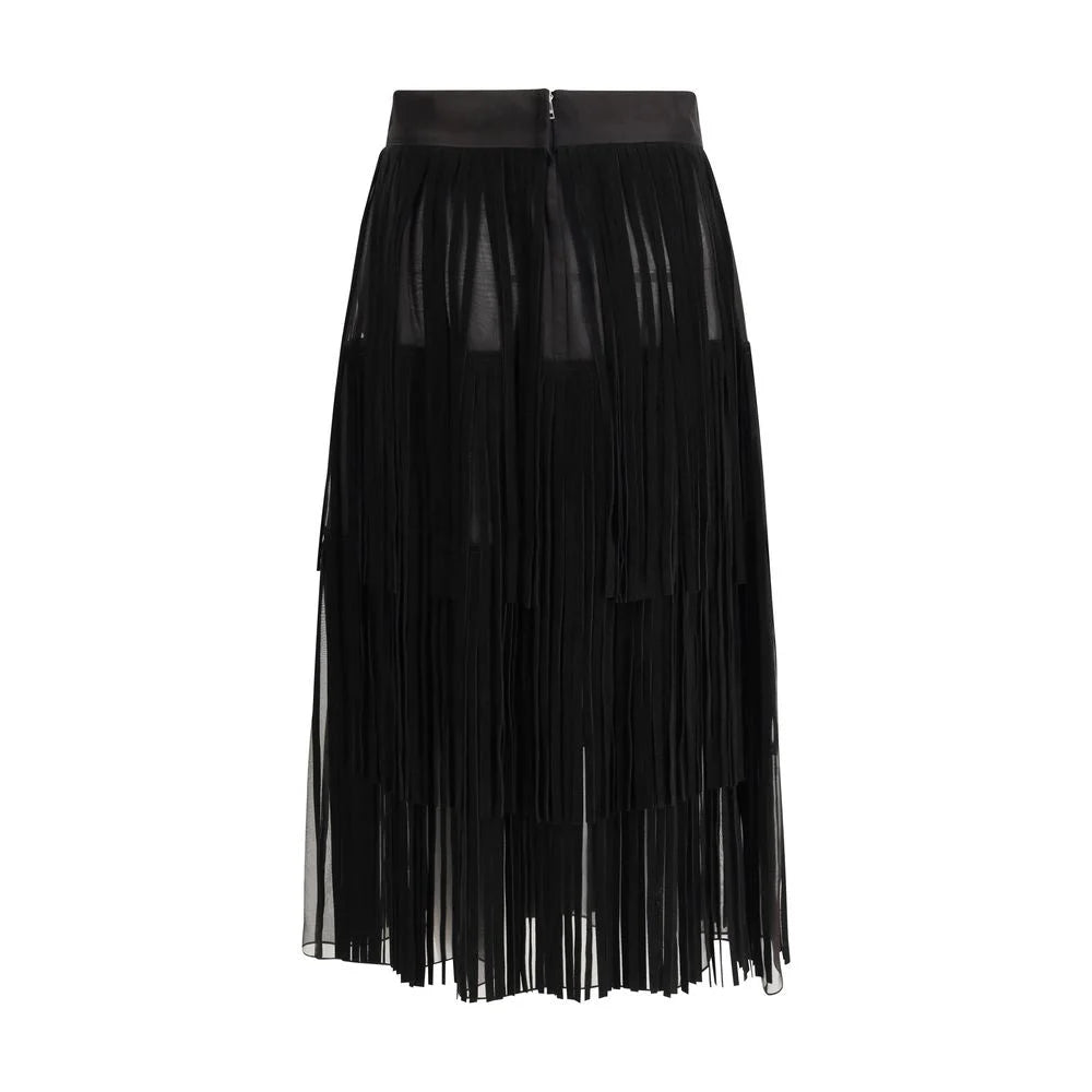 Dolce & Gabbana Black Silk Long Skirt - IT42 | L