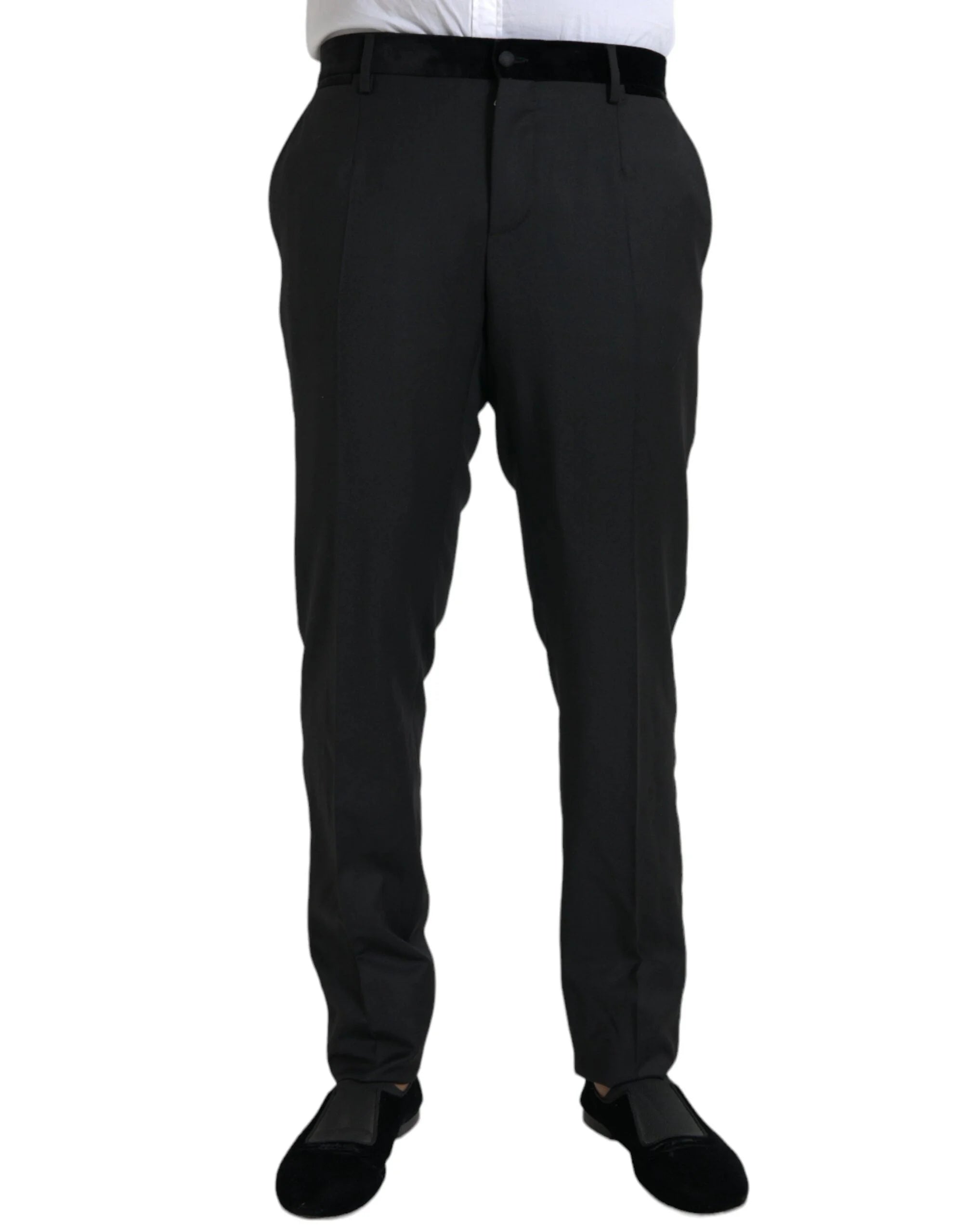 Dolce & Gabbana Black Silk Men Skinny Dress Pants - IT54 | XL - Trousers