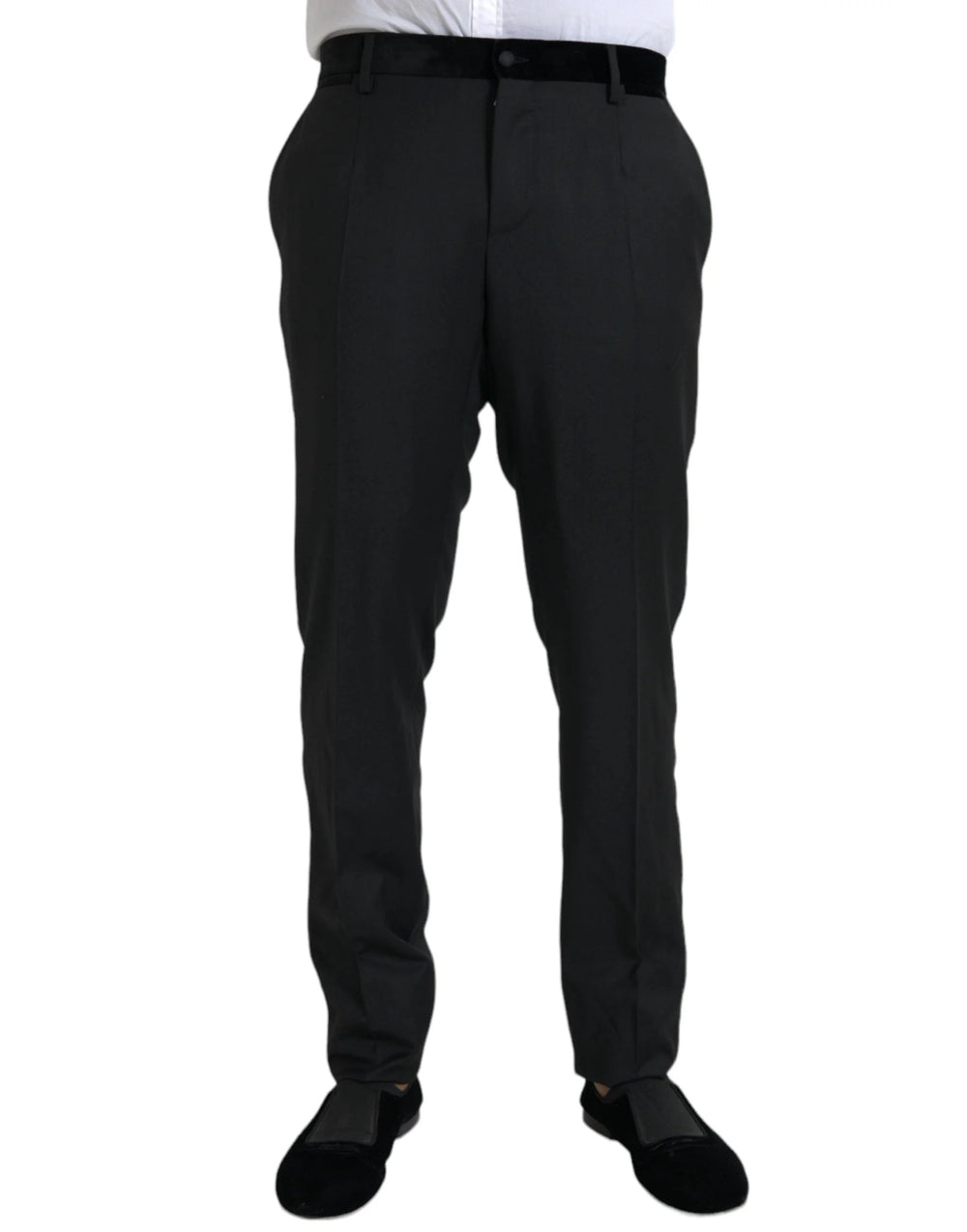 Dolce & Gabbana Black Silk Men Skinny Dress Pants - IT54 | XL - Trousers