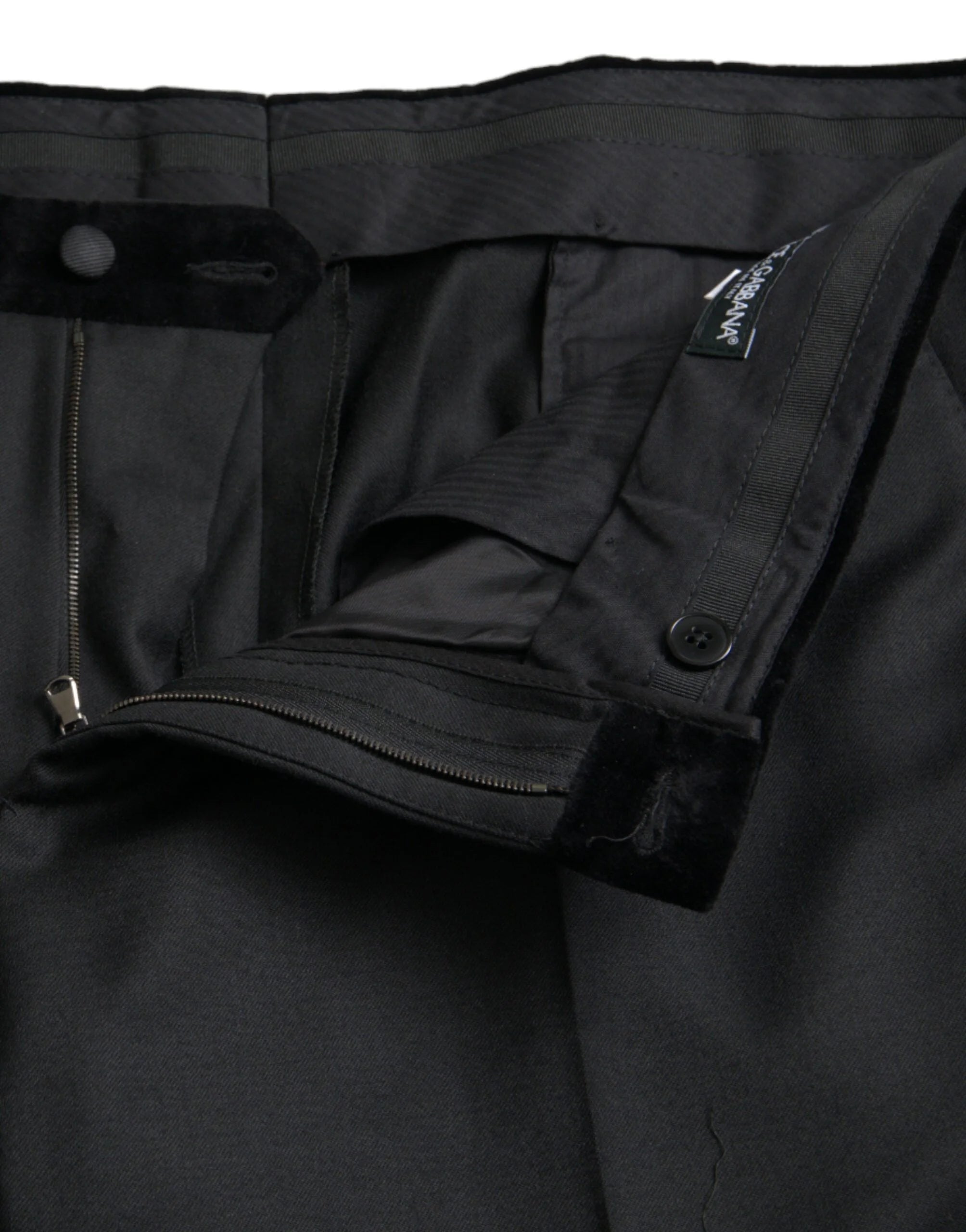 Dolce & Gabbana Black Silk Men Skinny Dress Pants - IT54 | XL - Trousers