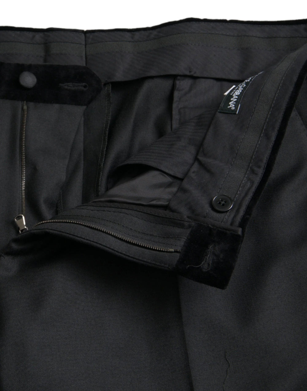 Dolce & Gabbana Black Silk Men Skinny Dress Pants - IT54 | XL - Trousers