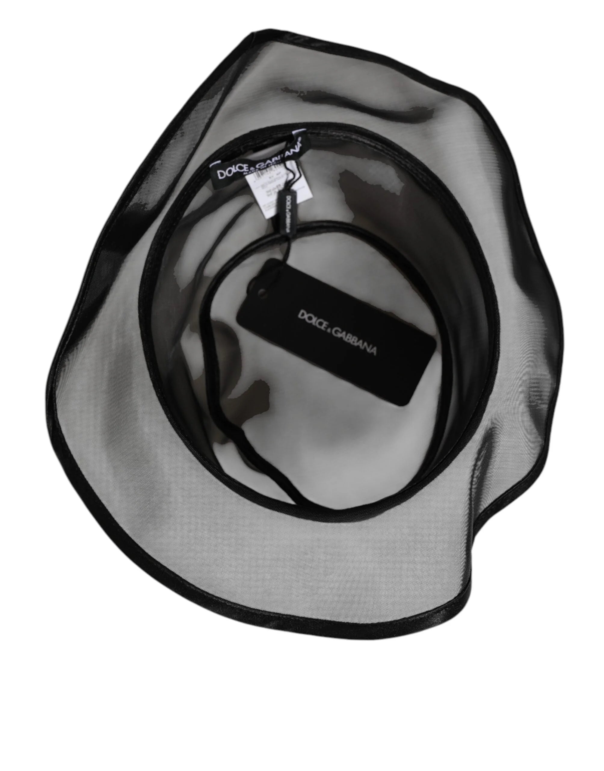 Dolce & Gabbana Black Silk Mesh Bucket Men Fisherman Cap Hat - 57 cm|S - Bucket Hats