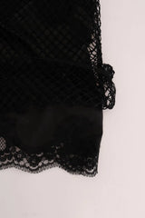 Dolce & Gabbana Black Silk Mesh Floral Lace Top - IT42|M - Tank Tops