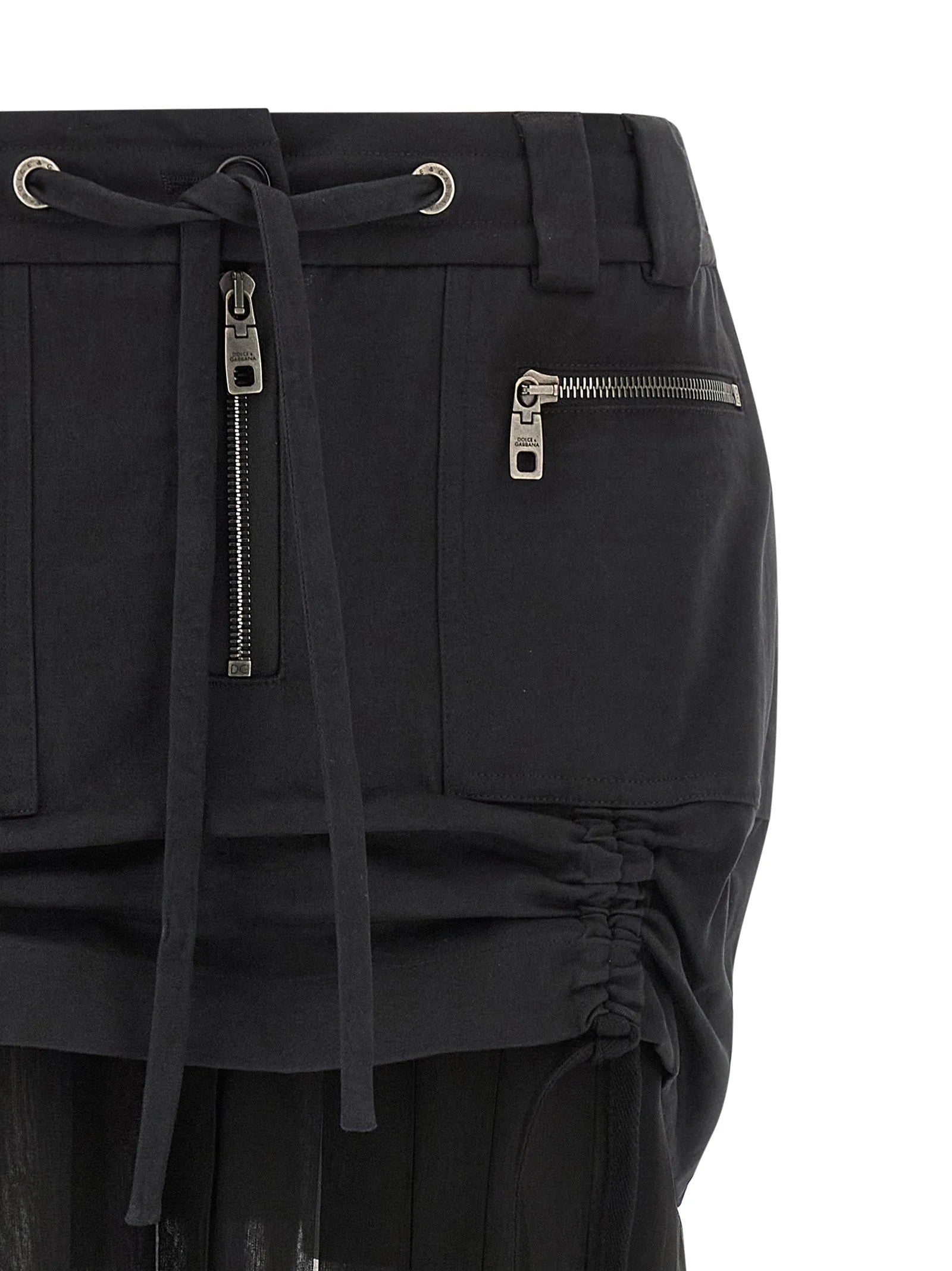 Dolce & Gabbana Black Silk Midi Skirt - IT38