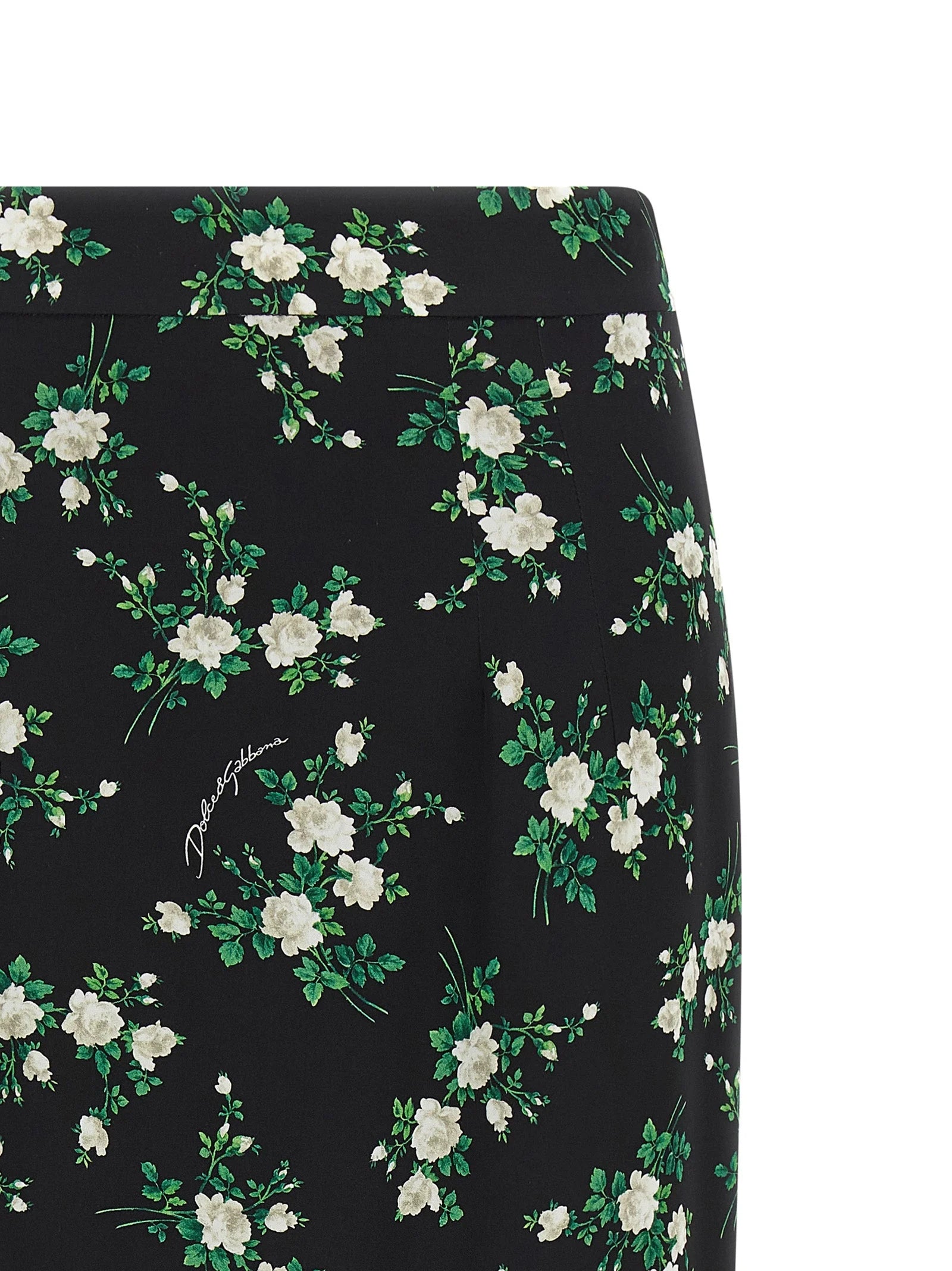 Dolce & Gabbana Black Silk Midi Skirt - IT38