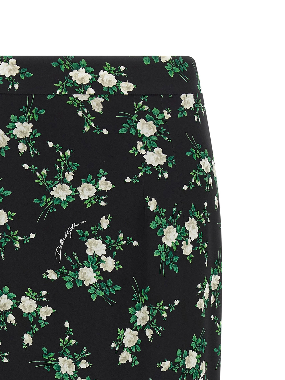 Dolce & Gabbana Black Silk Midi Skirt - IT38