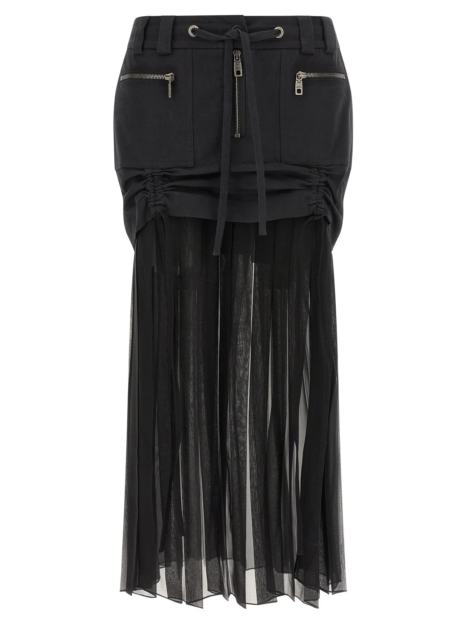 Dolce & Gabbana Black Silk Midi Skirt - IT38