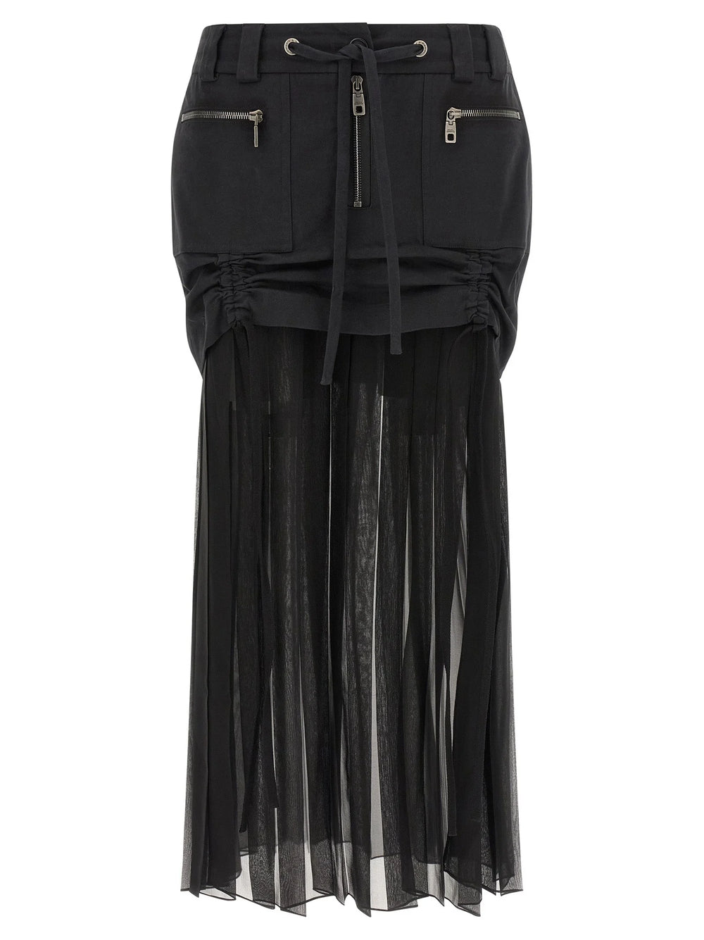 Dolce & Gabbana Black Silk Midi Skirt - IT38
