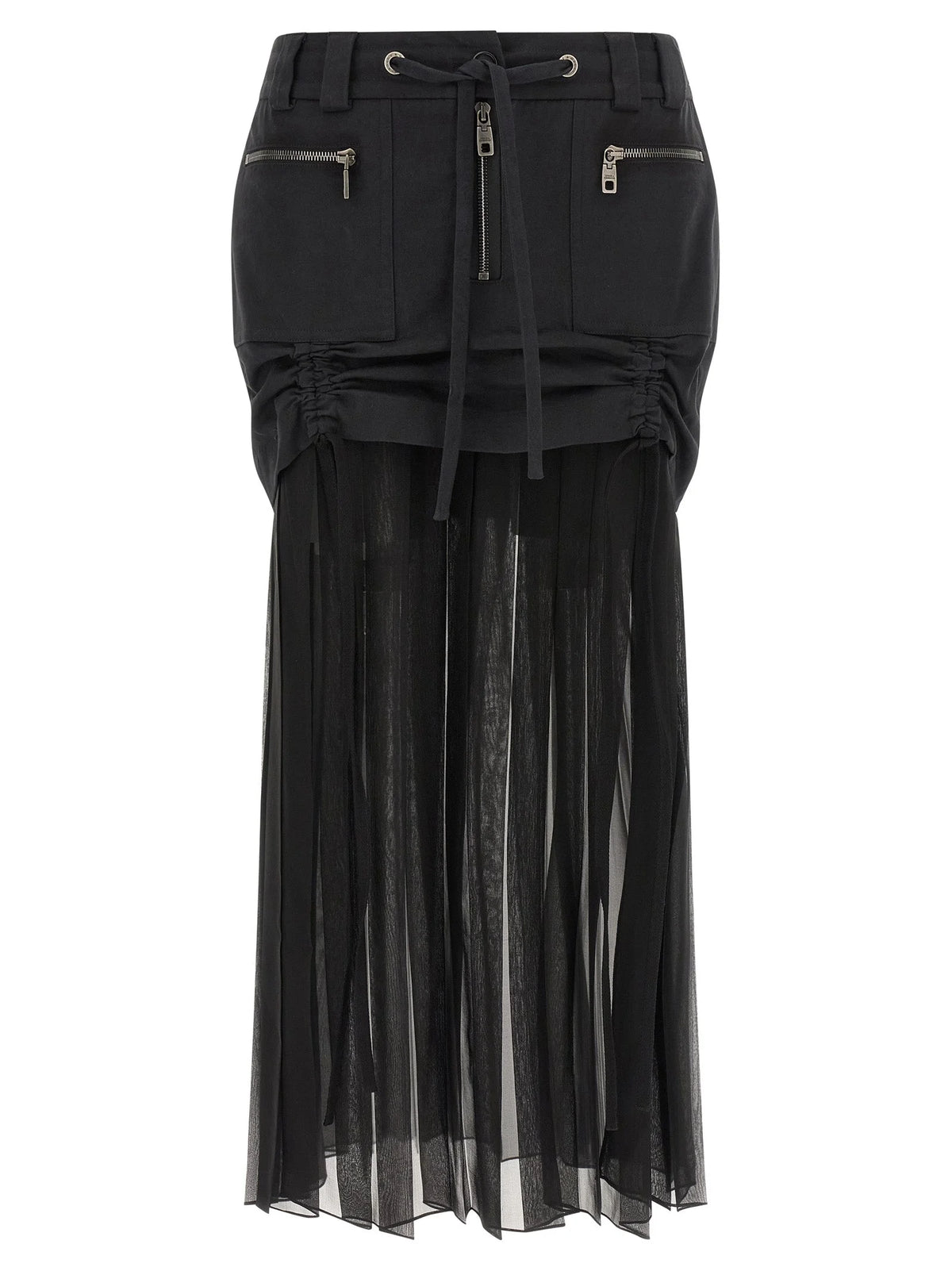 Dolce & Gabbana Black Silk Midi Skirt - IT38