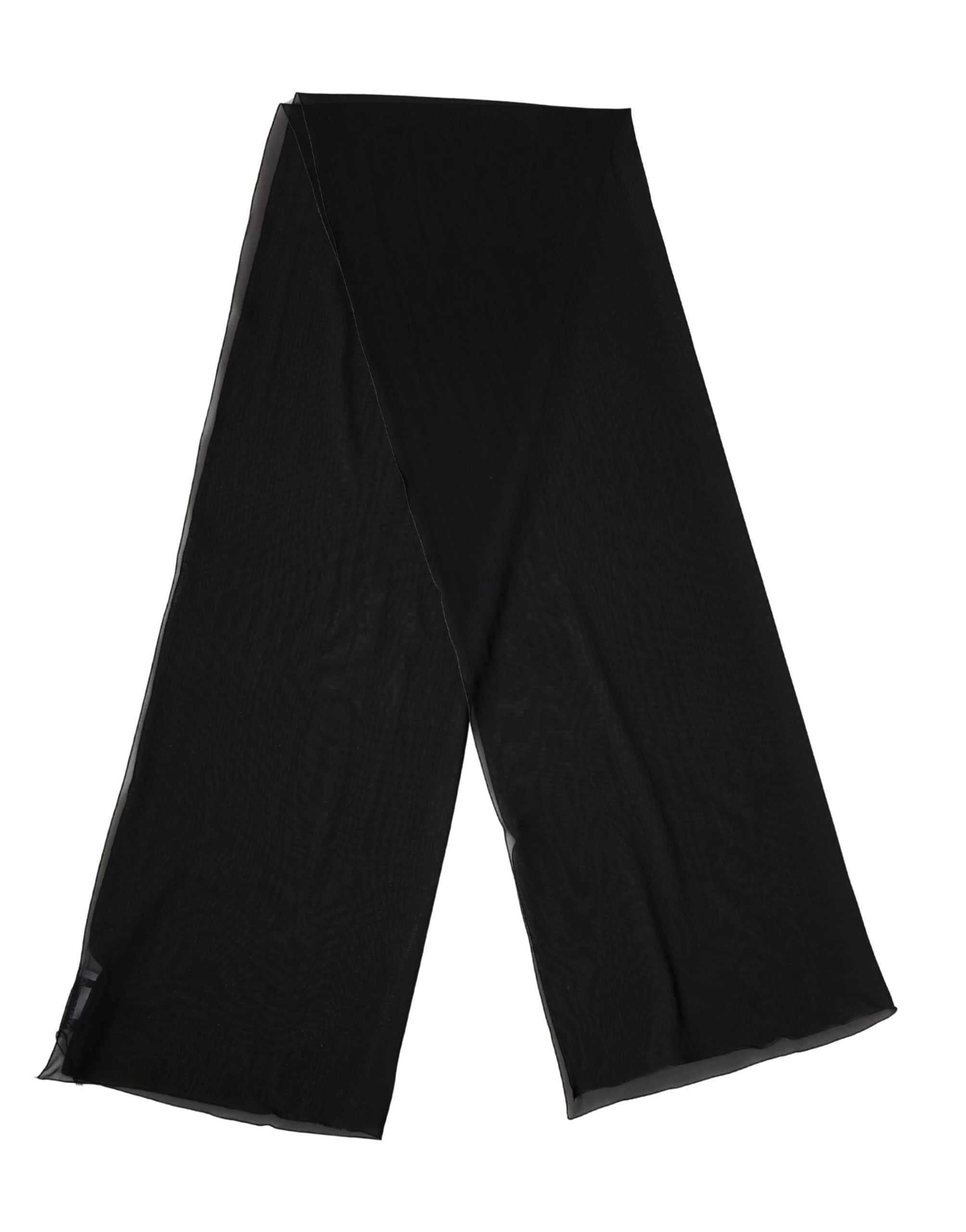 Dolce & Gabbana Black Silk Neck Wrap Shawl Stole 200cm x 64cm Scarf