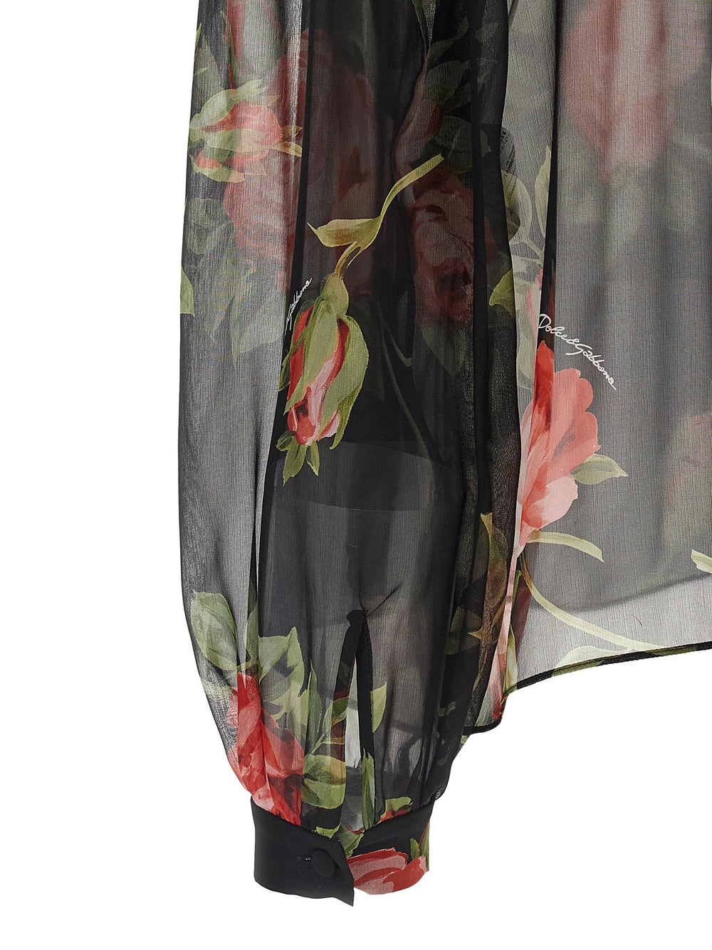Dolce & Gabbana Black Silk Pattern Shirt - IT38