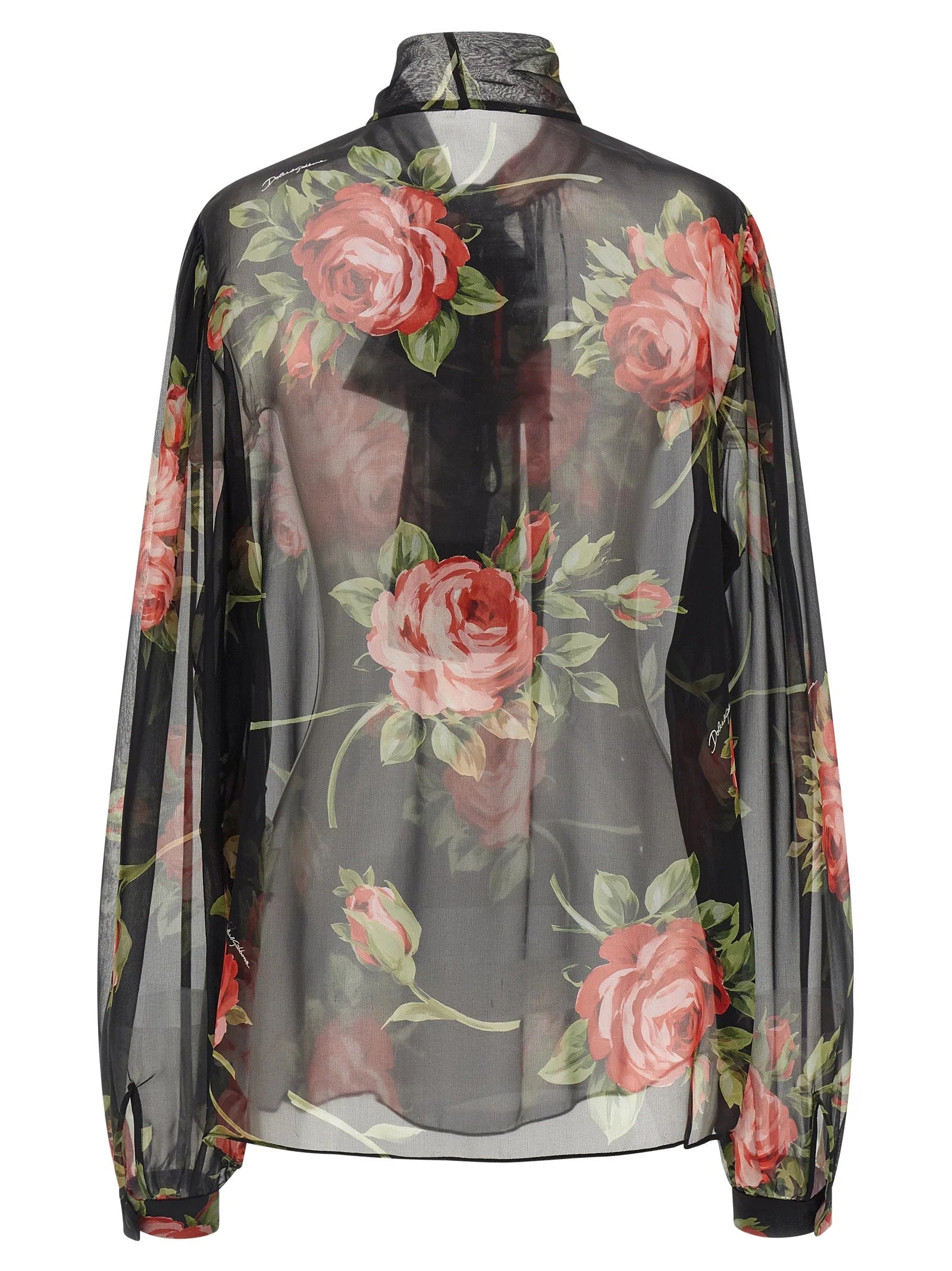Dolce & Gabbana Black Silk Pattern Shirt - IT38