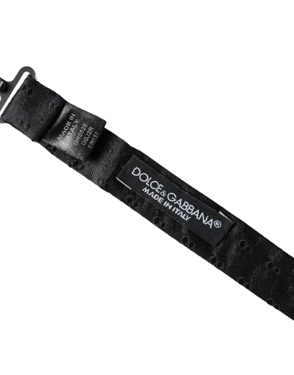 Dolce & Gabbana Black Silk Patterned Adjustable Neck Men Bow Tie - Neckties