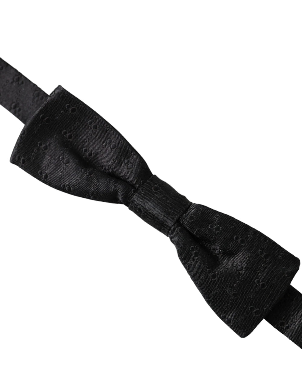 Dolce & Gabbana Black Silk Patterned Adjustable Neck Men Bow Tie - Neckties