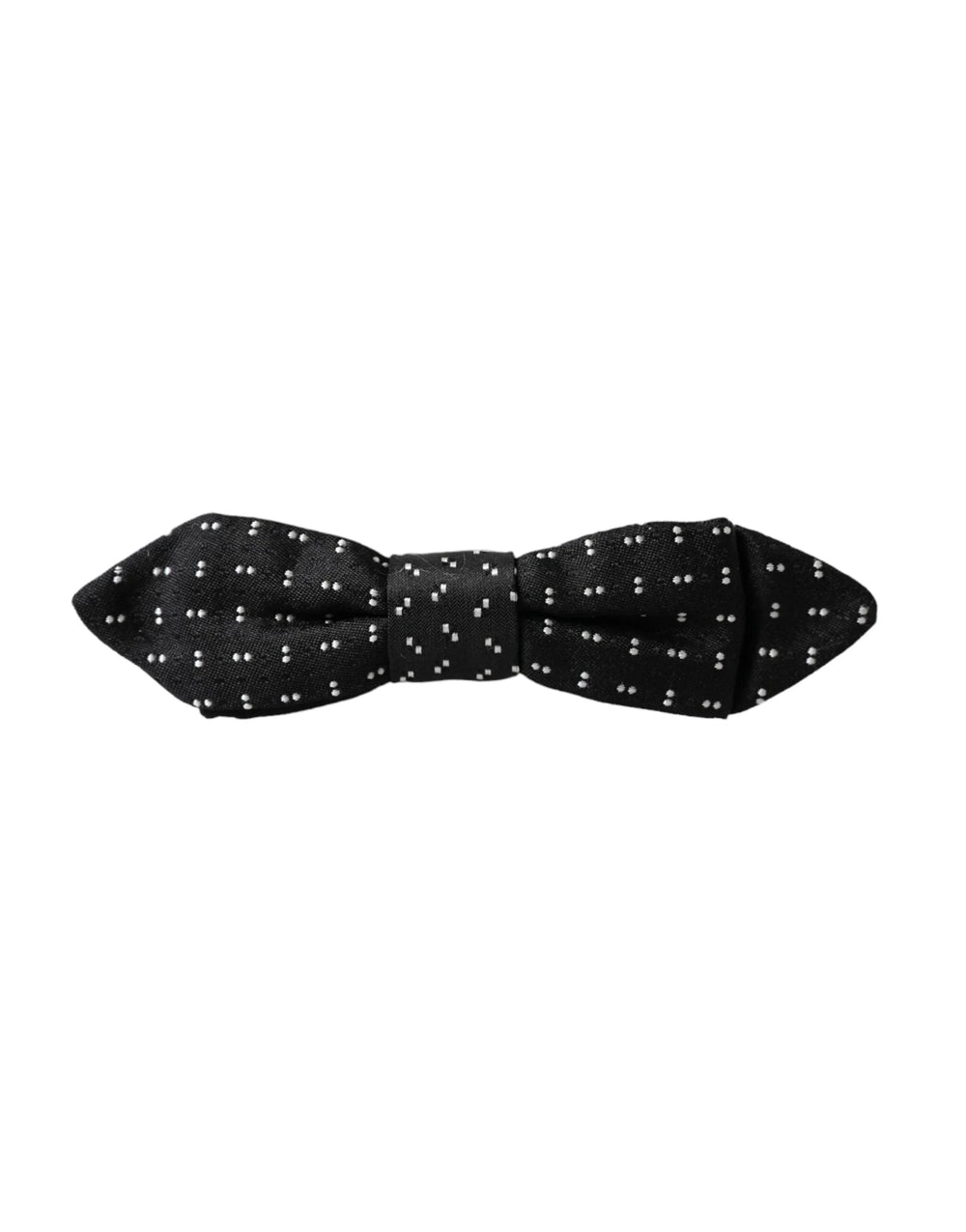 Dolce & Gabbana Black Silk Patterned Adjustable Neck Men Papillon Bow Tie - Neckties