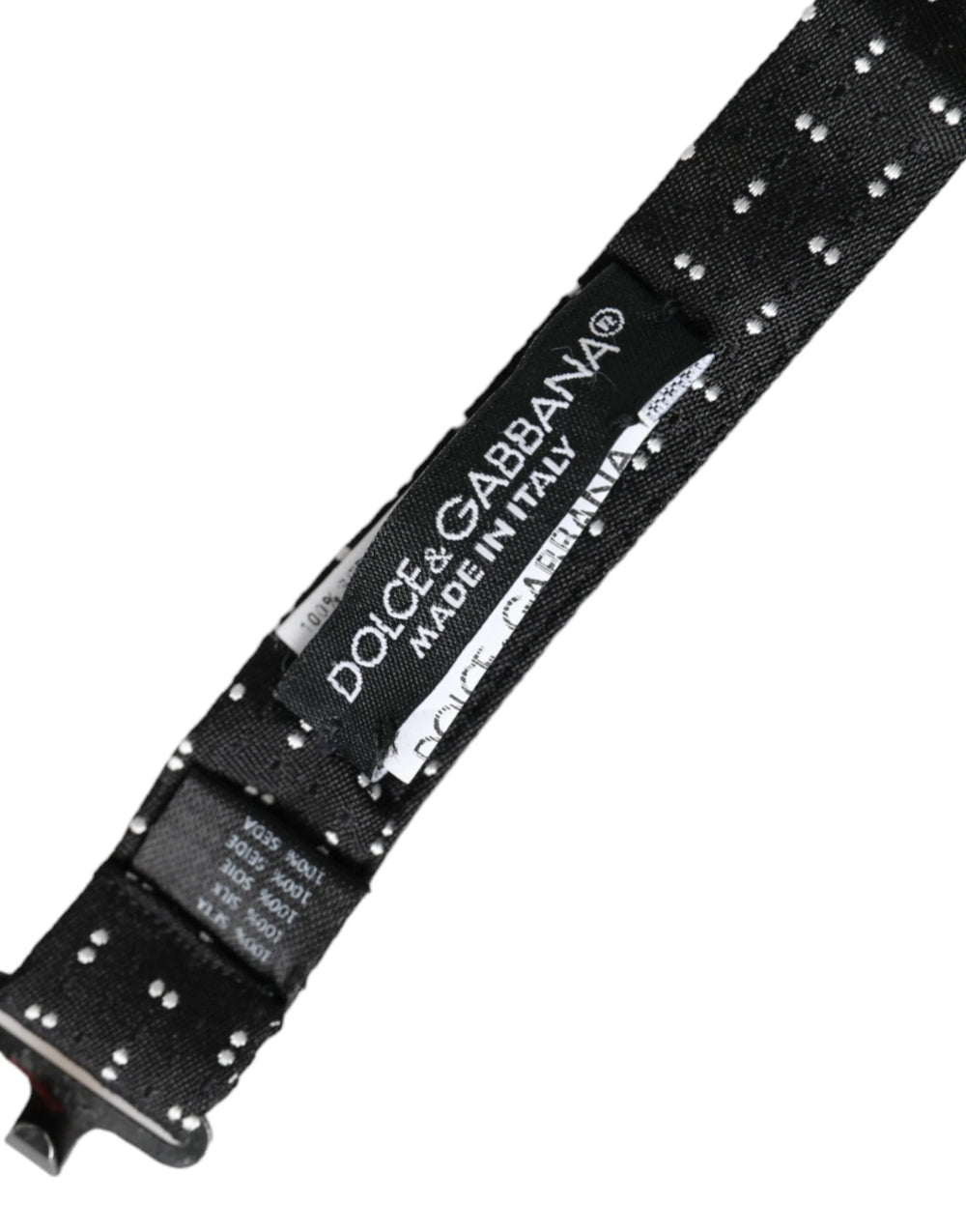 Dolce & Gabbana Black Silk Patterned Adjustable Neck Men Papillon Bow Tie - Neckties