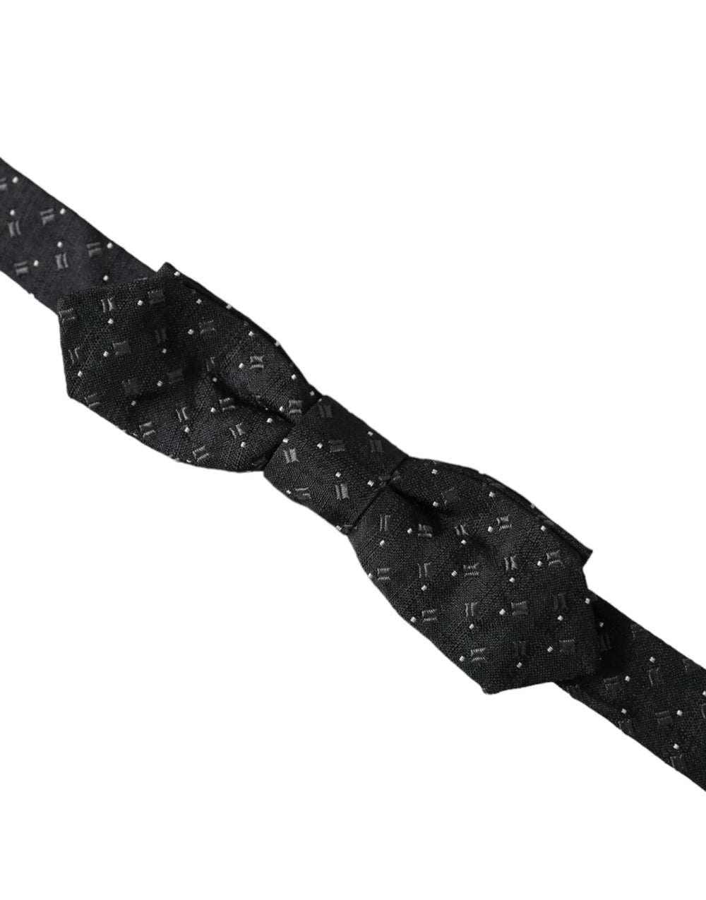 Dolce & Gabbana Black Silk Patterned Adjustable Neck Men Papillon Bow Tie - Neckties