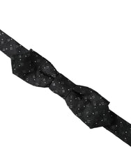 Dolce & Gabbana Black Silk Patterned Adjustable Neck Men Papillon Bow Tie - Neckties