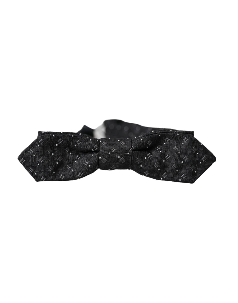 Dolce & Gabbana Black Silk Patterned Adjustable Neck Men Papillon Bow Tie - Neckties