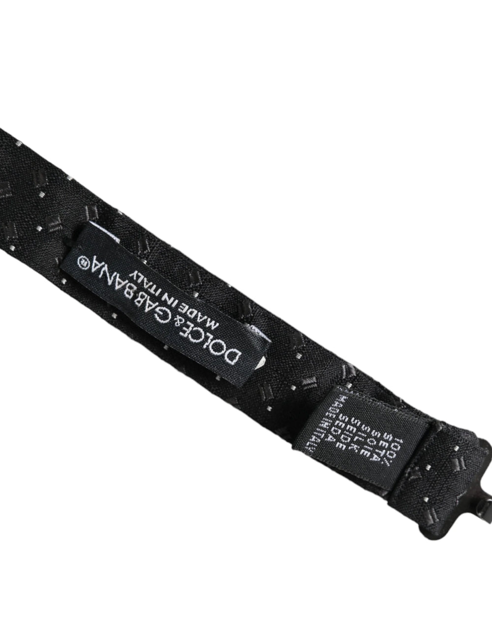 Dolce & Gabbana Black Silk Patterned Adjustable Neck Men Papillon Bow Tie - Neckties