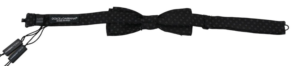 Dolce & Gabbana Black Silk Patterned Necktie Men Accessory Bow Tie - Neckties
