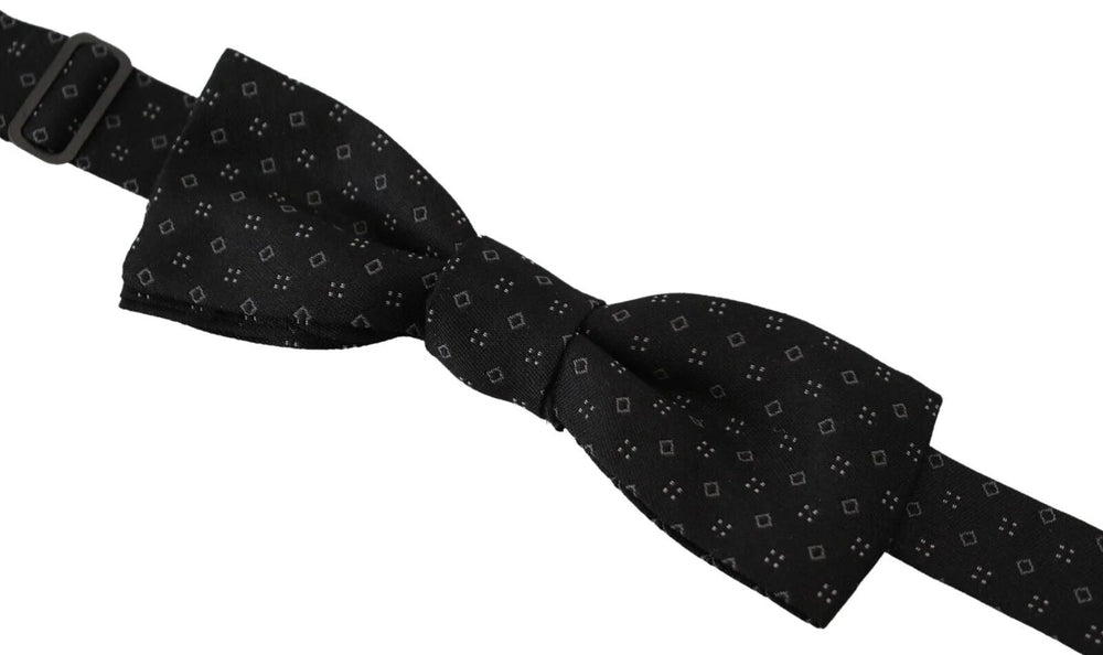 Dolce & Gabbana Black Silk Patterned Necktie Men Accessory Bow Tie - Neckties