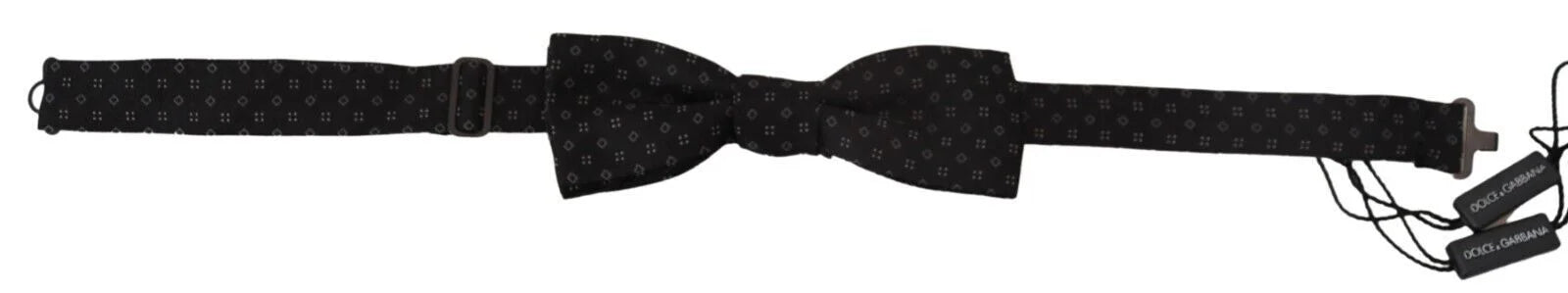 Dolce & Gabbana Black Silk Patterned Necktie Men Accessory Bow Tie - Neckties