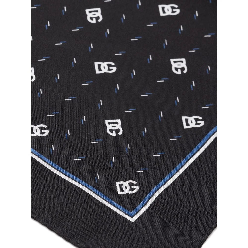 Dolce & Gabbana Black Silk Pocket Square - Handkerchiefs