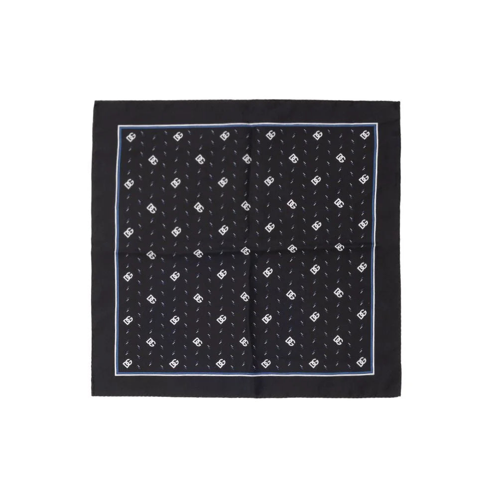 Dolce & Gabbana Black Silk Pocket Square - Handkerchiefs