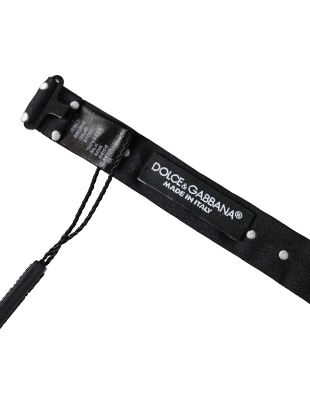 Dolce & Gabbana Black Silk Polka Dot Adjustable Neck Men Papillon Bow Tie - Neckties