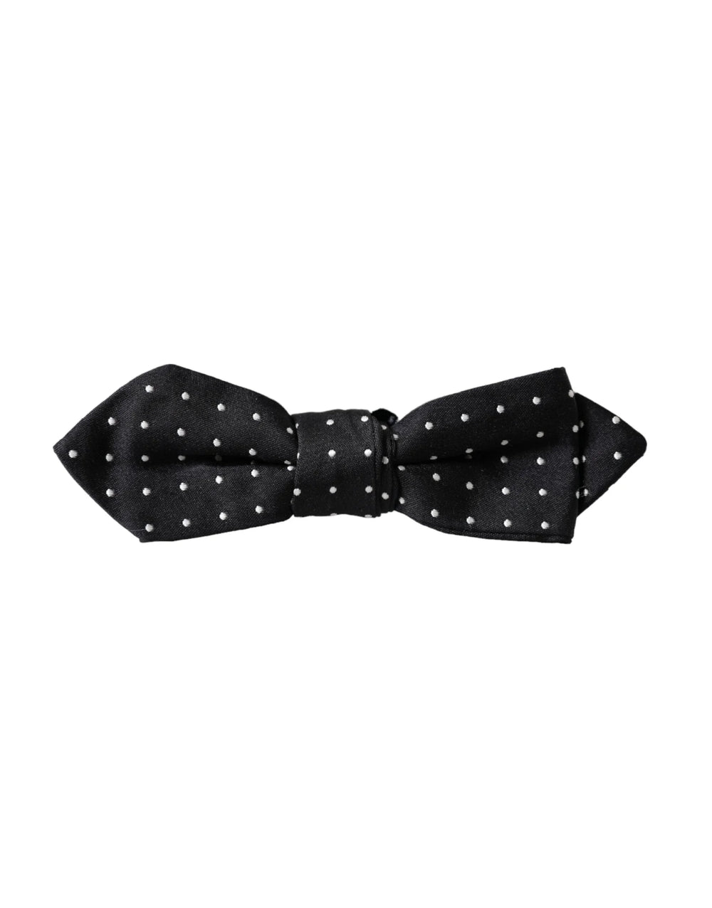 Dolce & Gabbana Black Silk Polka Dot Adjustable Neck Men Papillon Bow Tie - Neckties