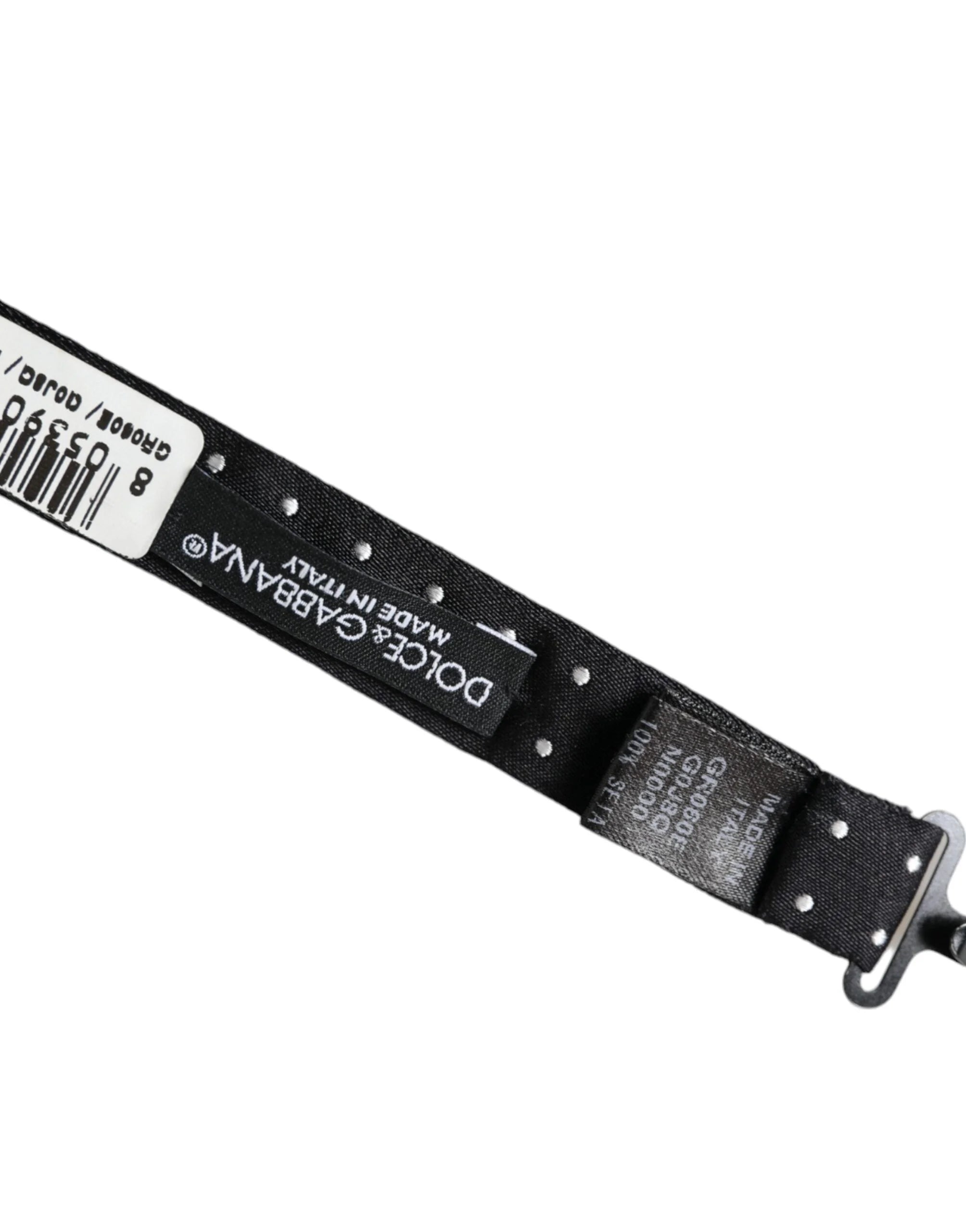 Dolce & Gabbana Black Silk Polka Dot Adjustable Neck Men Papillon Bow Tie - Neckties