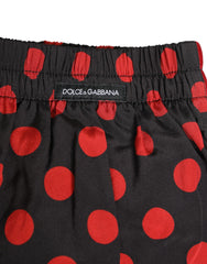 Dolce & Gabbana Black Silk Polka Dot Boxer Shorts Men Underwear - IT3 | XS