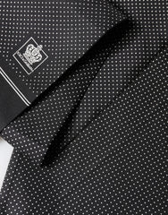 Dolce & Gabbana Black Silk Polka Dot Crown Foulard 140cm X 16.5cm Scarf