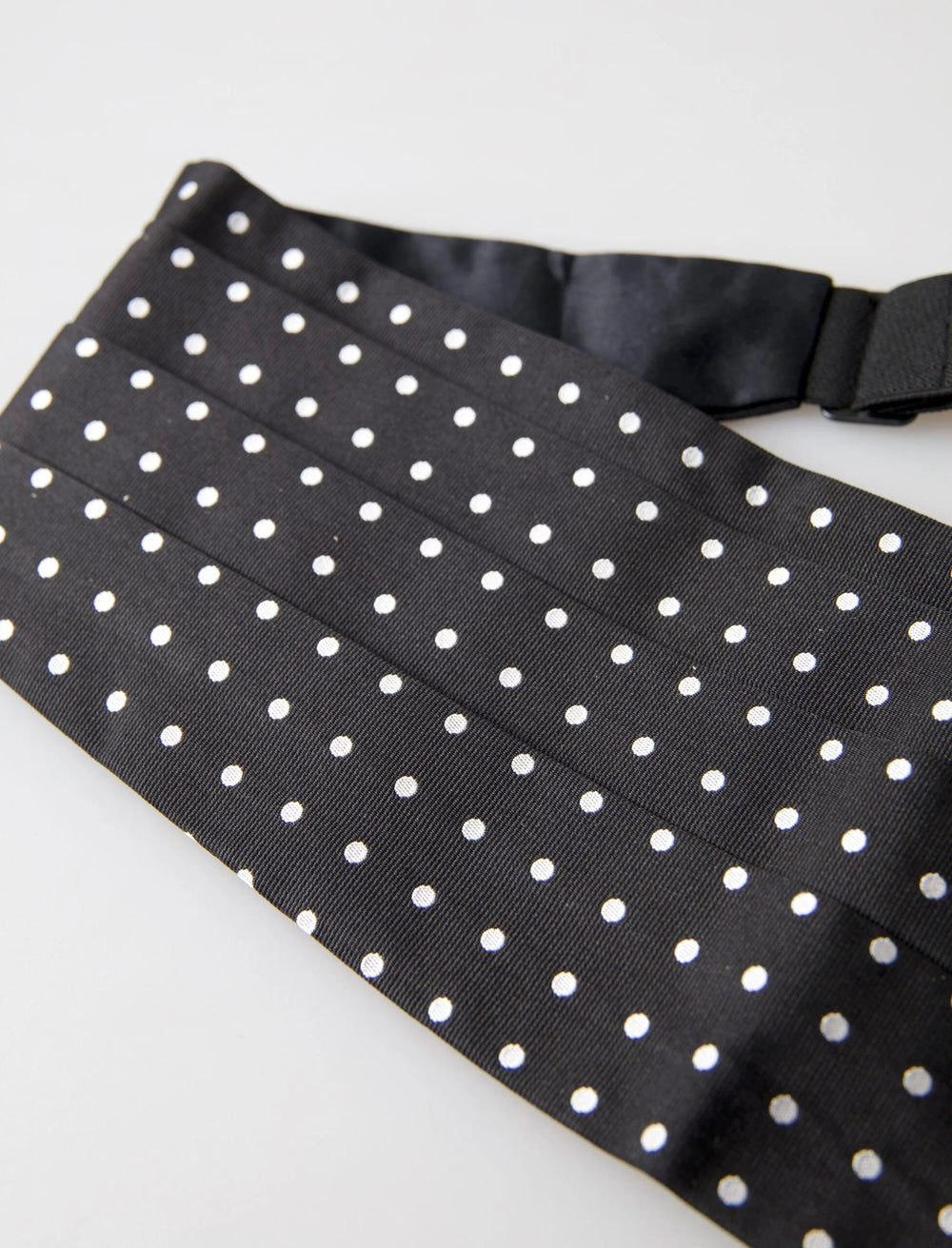 Dolce & Gabbana Black Silk Polka Waist Tuxedo Belt Cummerbund - IT52 | L - Sashes