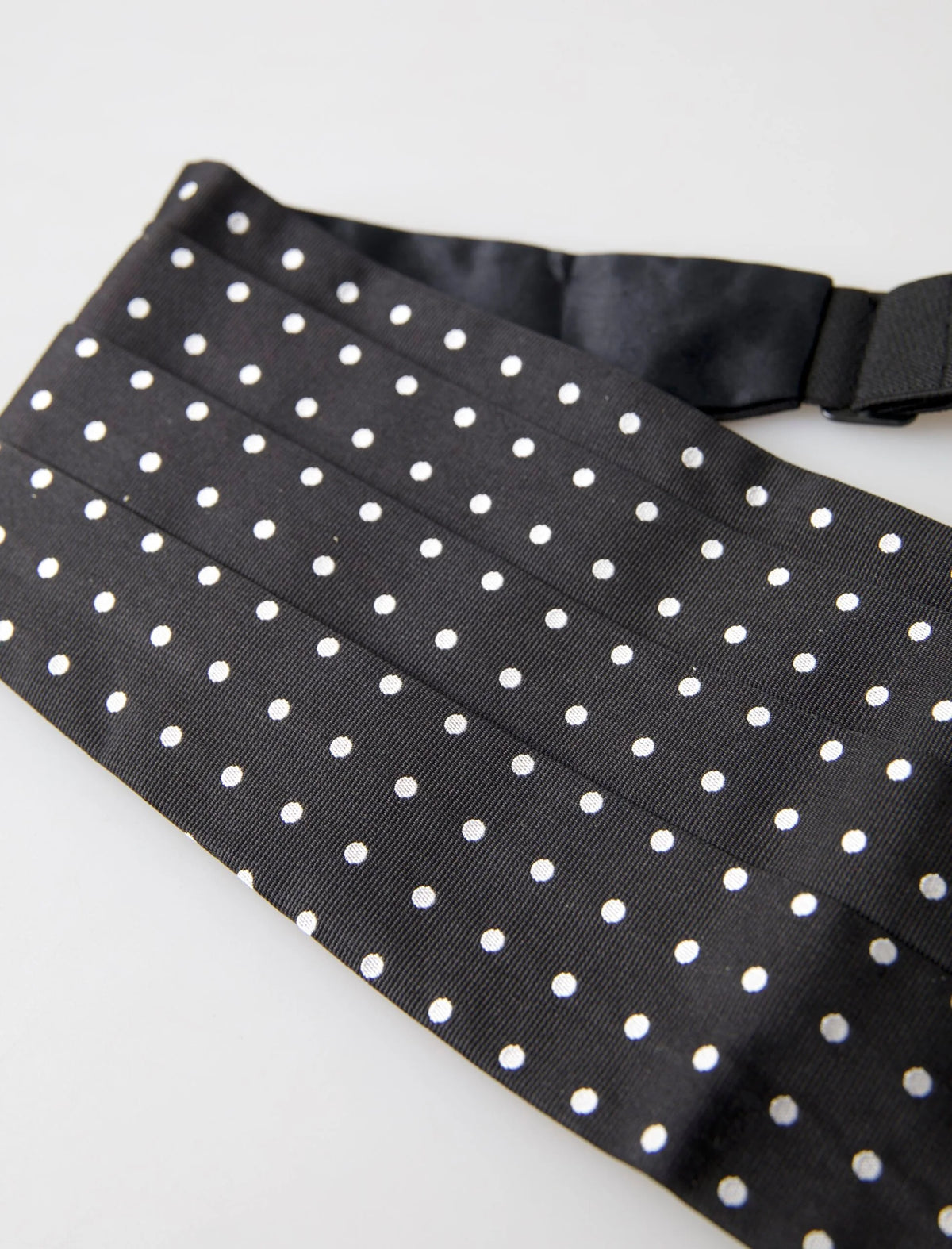 Dolce & Gabbana Black Silk Polka Waist Tuxedo Belt Cummerbund - IT52 | L - Sashes