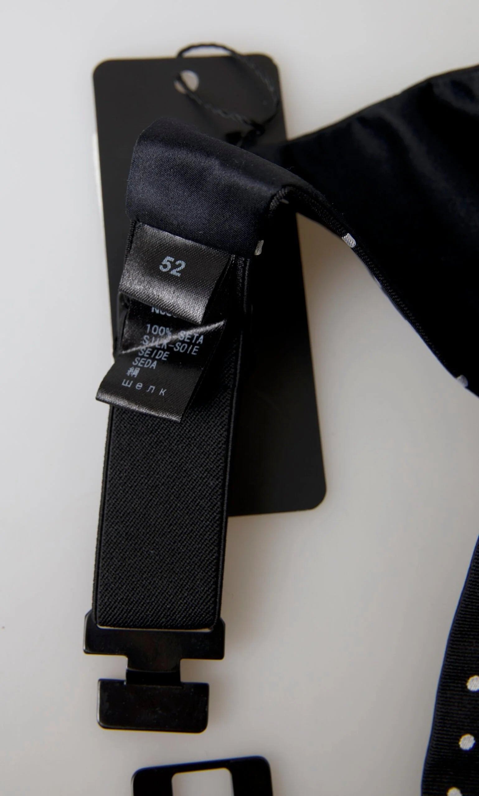 Dolce & Gabbana Black Silk Polka Waist Tuxedo Belt Cummerbund - IT52 | L - Sashes