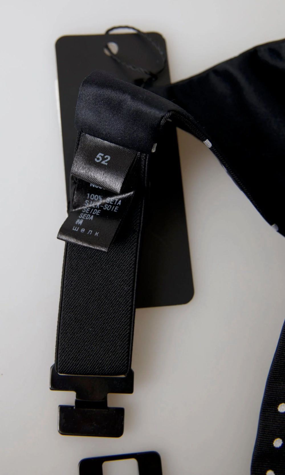 Dolce & Gabbana Black Silk Polka Waist Tuxedo Belt Cummerbund - IT52 | L - Sashes