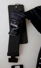 Dolce & Gabbana Black Silk Polka Waist Tuxedo Belt Cummerbund - IT52 | L - Sashes