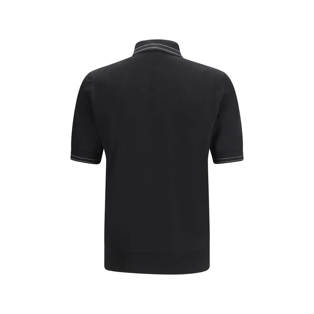 Dolce & Gabbana Black Silk Polo Shirt - IT46 | S