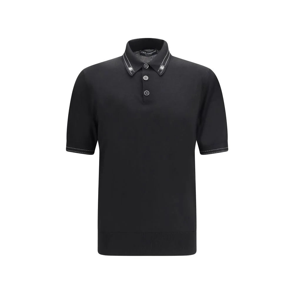 Dolce & Gabbana Black Silk Polo Shirt - IT46 | S