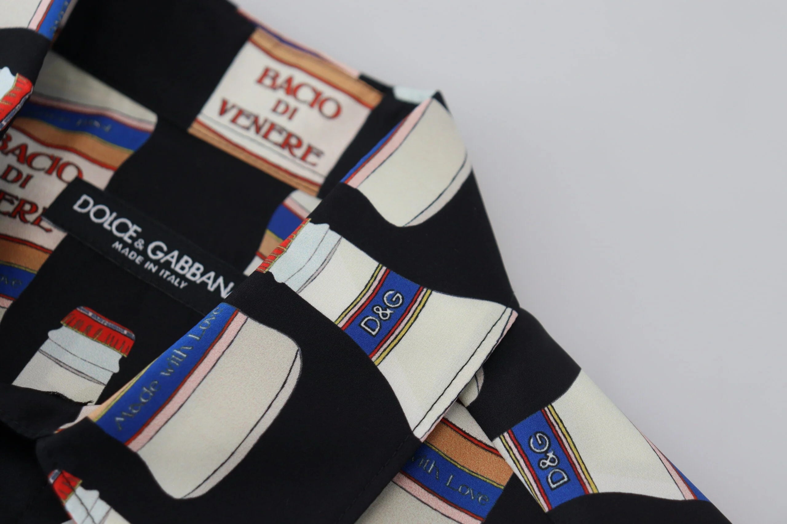 Dolce & Gabbana Black Silk Printed Collared Men Casual Shirt - IT37 | XS - Shirts