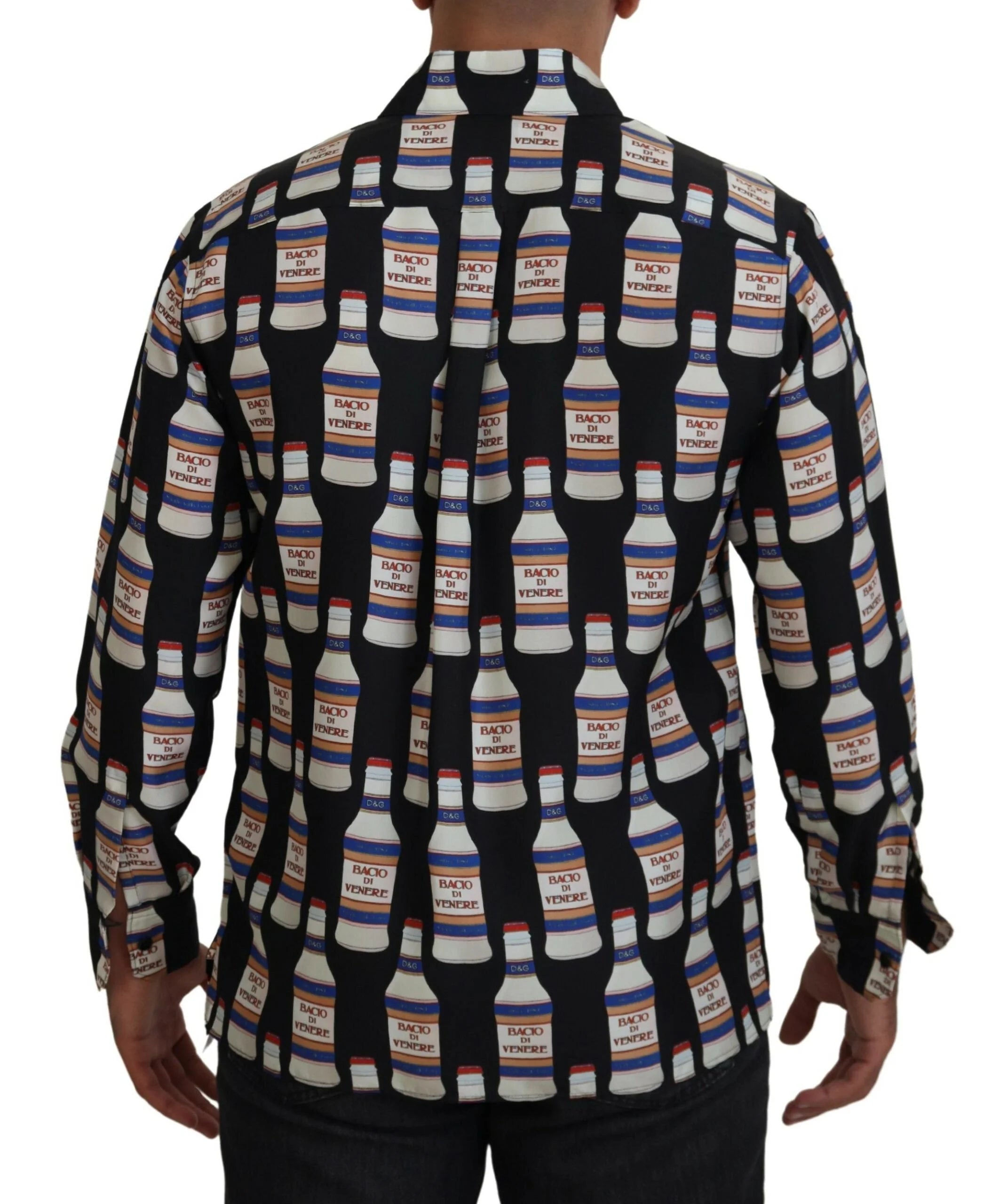 Dolce & Gabbana Black Silk Printed Collared Men Casual Shirt - IT37 | XS - Shirts