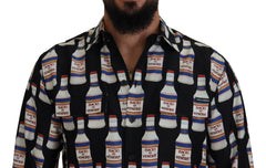Dolce & Gabbana Black Silk Printed Collared Men Casual Shirt - IT37 | XS - Shirts