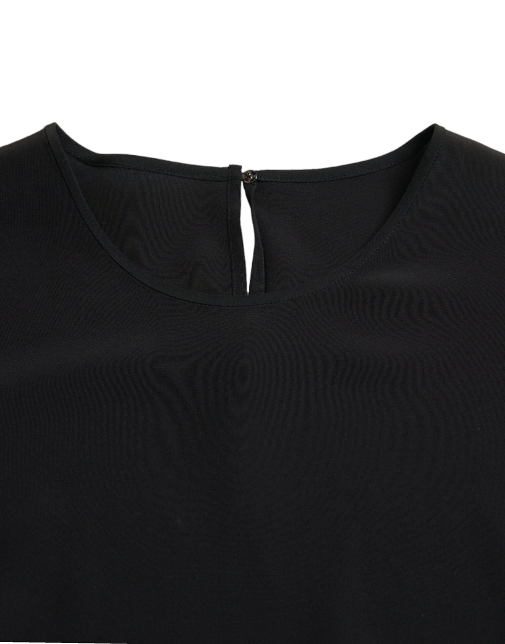 Dolce & Gabbana Black Silk Round Neck Short Sleeve Blouse Top - IT40|S - Blouses