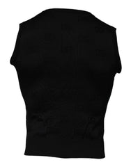 Dolce & Gabbana Black Silk Round Neck Sleeveless T-shirt - ÌT40| XXS - Tank Tops