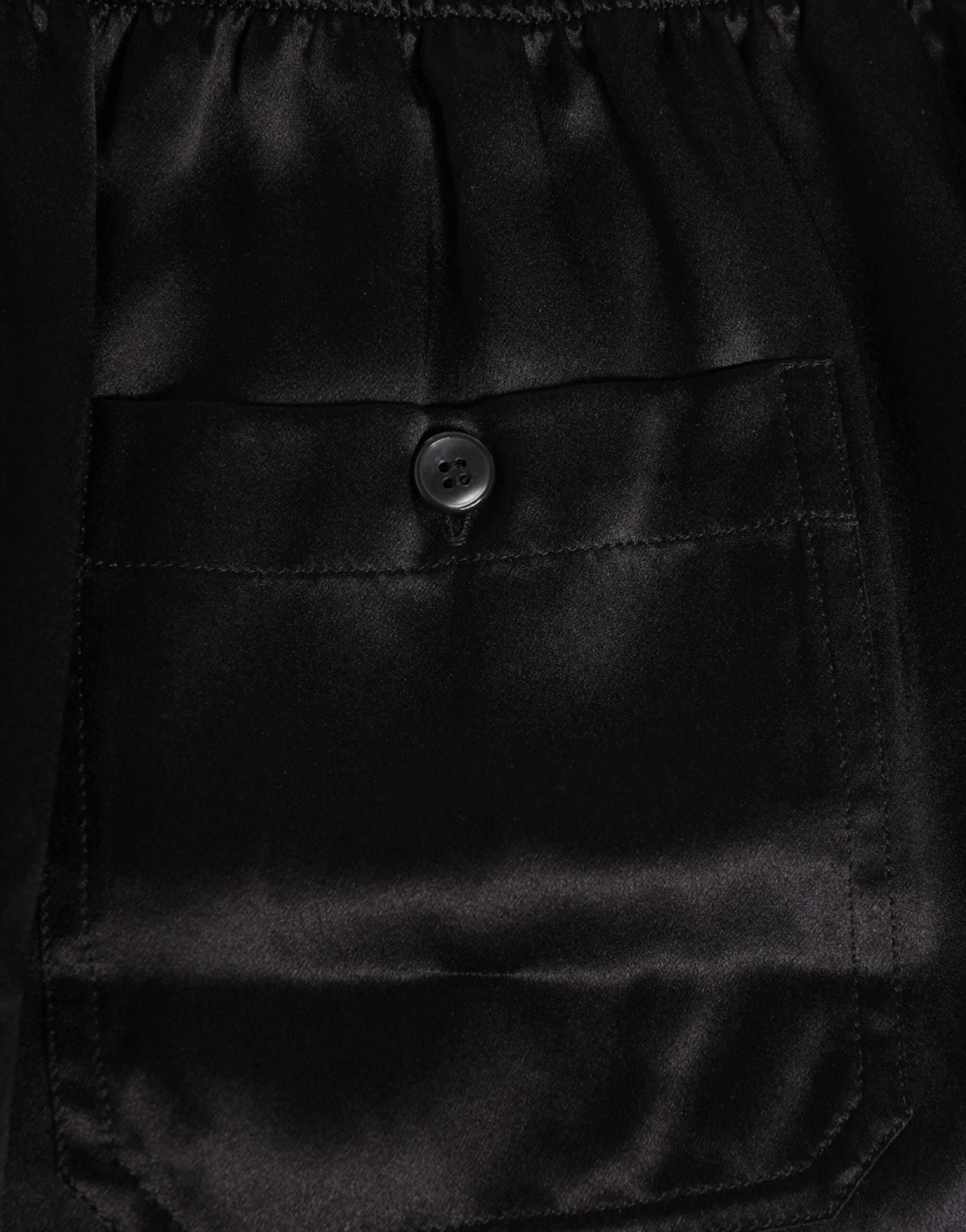 Dolce & Gabbana Black Silk Satin Elastic Men Boxer Short Swimwear - Swim Boxers