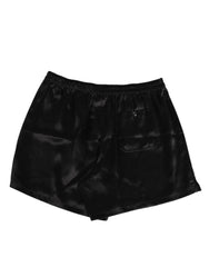 Dolce & Gabbana Black Silk Satin Elastic Men Boxer Short Swimwear - Swim Boxers